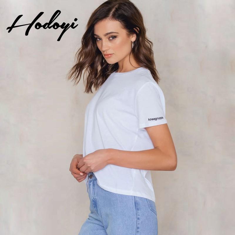 Mariage - Oversized Vogue Simple Printed Scoop Neck Alphabet White Summer Casual Short Sleeves T-shirt - Bonny YZOZO Boutique Store