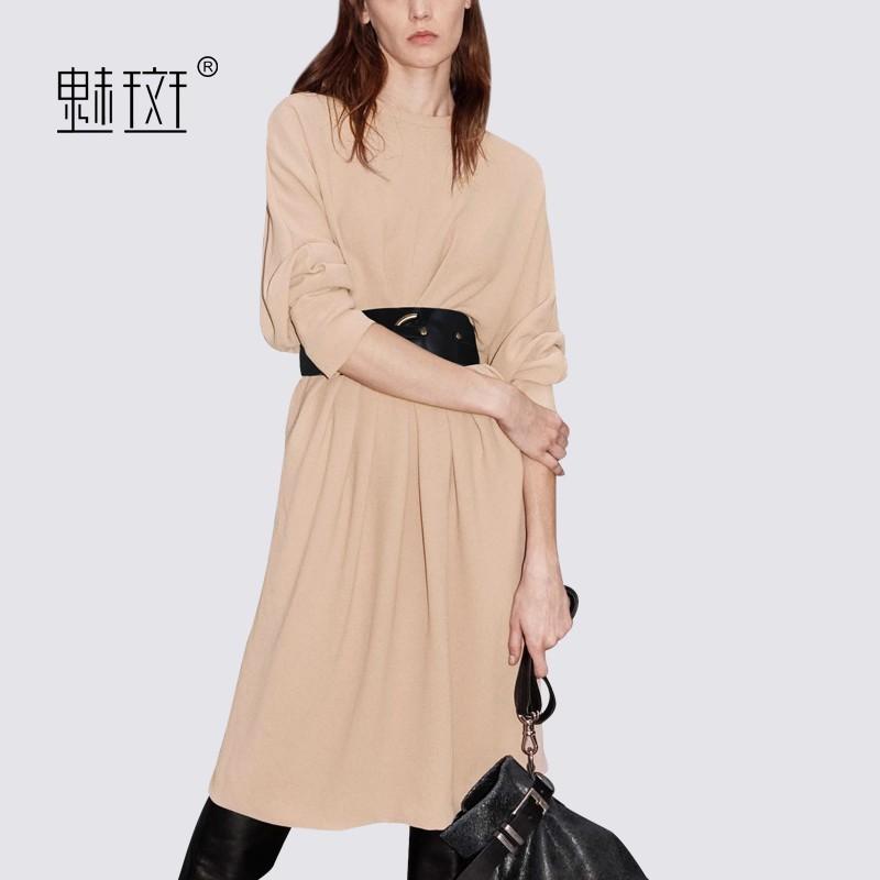 زفاف - 2017 female autumn new style bat sleeve round neck long dress in skinny skirts - Bonny YZOZO Boutique Store