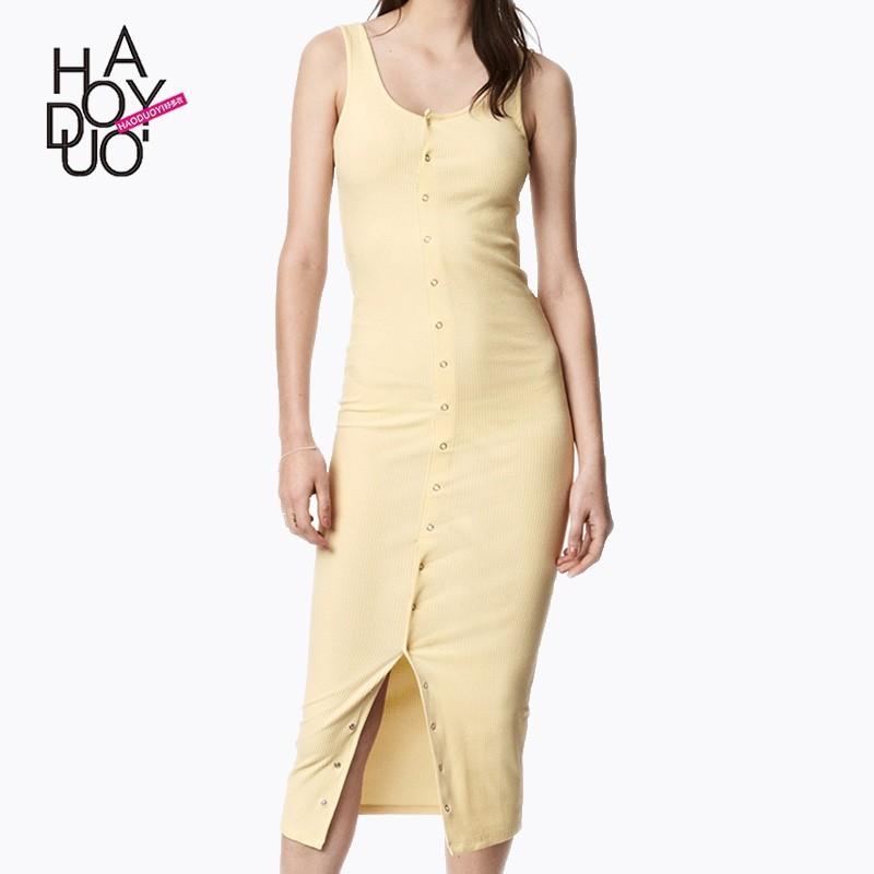 Mariage - Simple Split Sleeveless Summer Dress - Bonny YZOZO Boutique Store