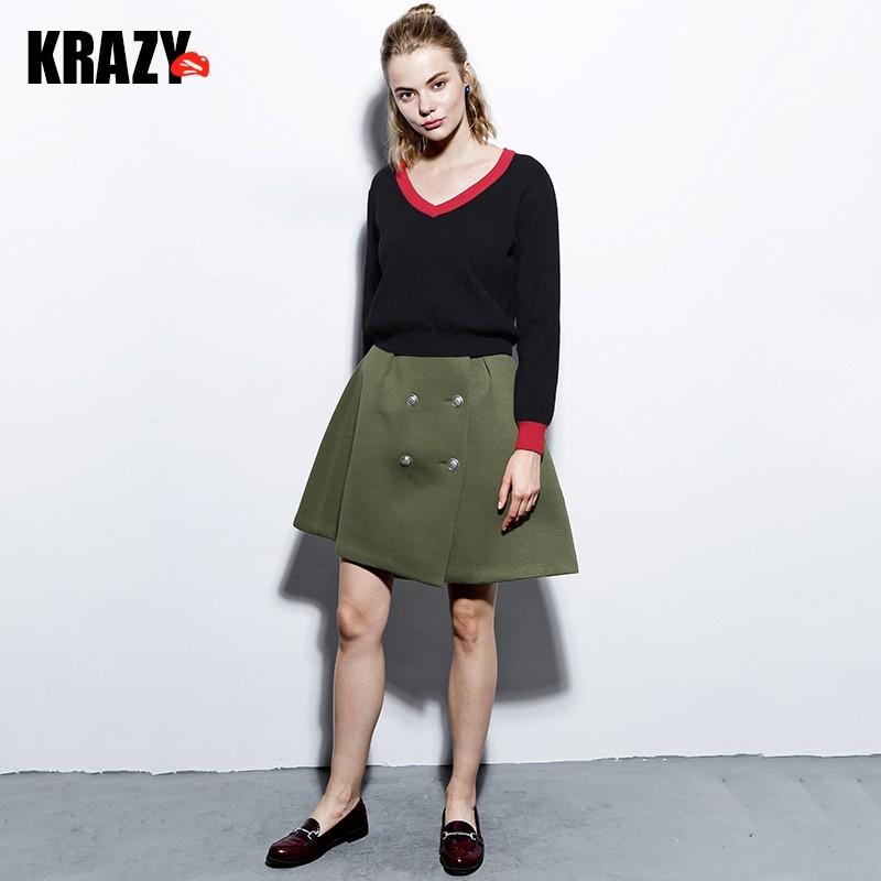 زفاف - Thick-textured high waist long leg double breasted a umbrella skirt skirts 6925 - Bonny YZOZO Boutique Store