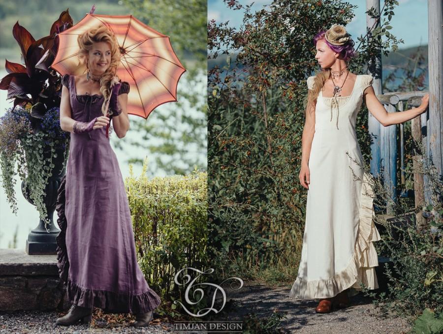 Hochzeit - ESMERALDA DRESSES - Many colors - Linen Boho Bohemian Hippie Romantic Summer Prom Ruffles Wedding Bride Vintage Gypsy Ethnic