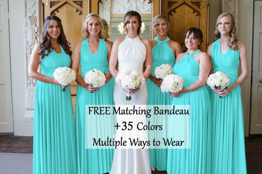 Wedding - Tiffany Blue Bridesmaid Dress, infinity dress, Multiway Dress, Convertible dress,