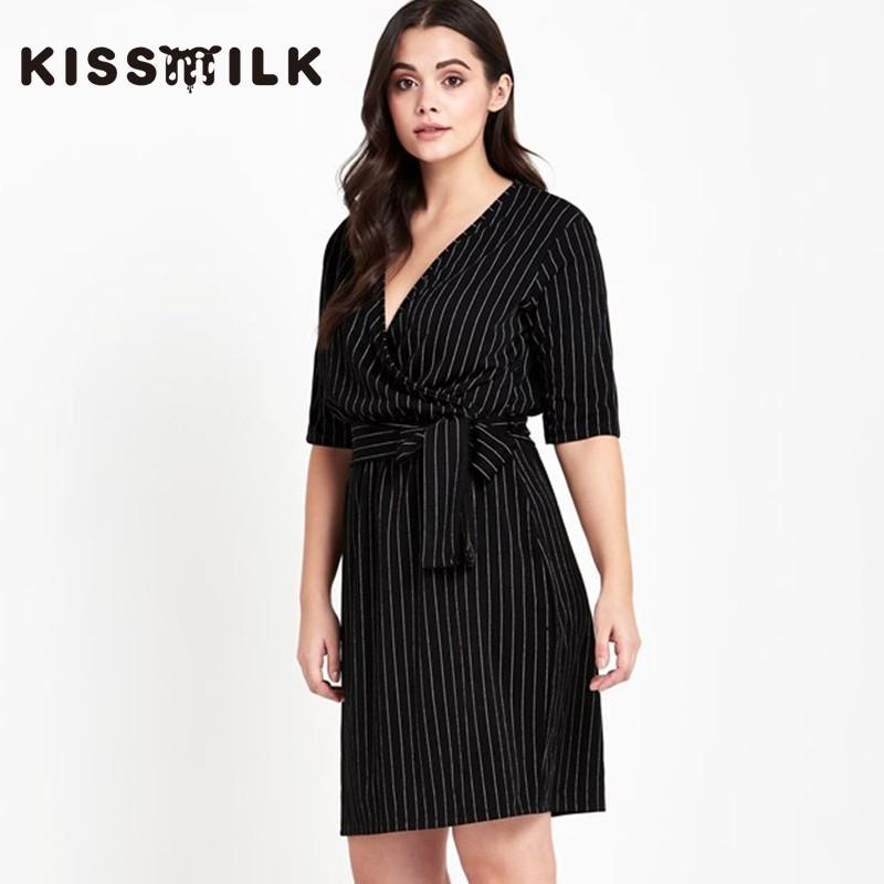 Mariage - Slimming Summer Short Sleeves Stripped Black Dress Skirt - Bonny YZOZO Boutique Store
