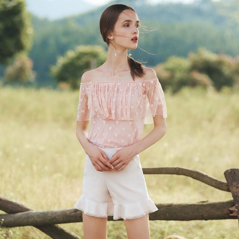 Wedding - Must-have Simple Split Front High Waisted Casual Frilled Lace Short - Bonny YZOZO Boutique Store