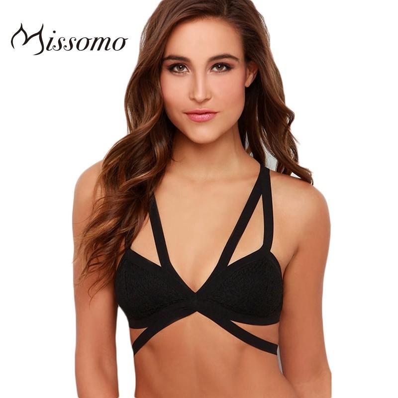 Mariage - Vogue Sexy Seamless Wire-free Black Strappy Top Underwear Bra - Bonny YZOZO Boutique Store