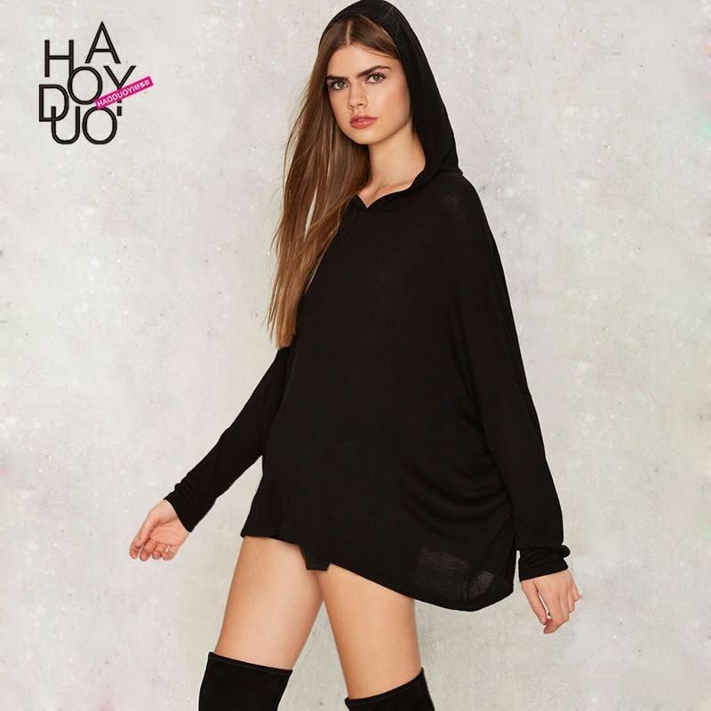 Mariage - Oversized Vogue Long Sleeves Jersey Knitted Sweater Hat - Bonny YZOZO Boutique Store
