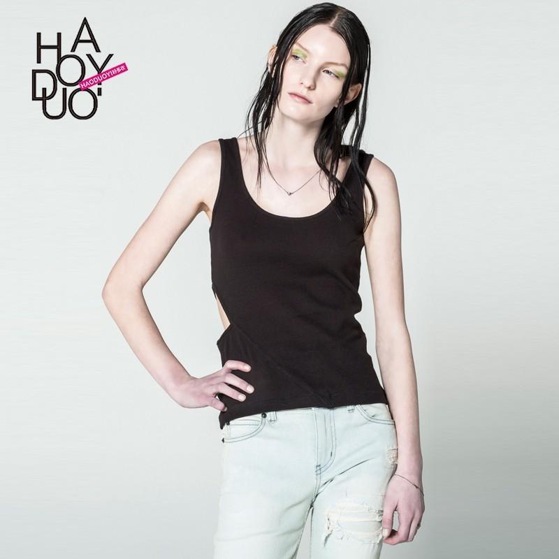 Wedding - Hollow Out Slimming One Color Summer Sleeveless Top Strappy Top Essential - Bonny YZOZO Boutique Store