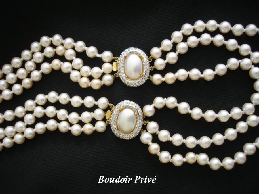 زفاف - Long Vintage Pearl Necklace