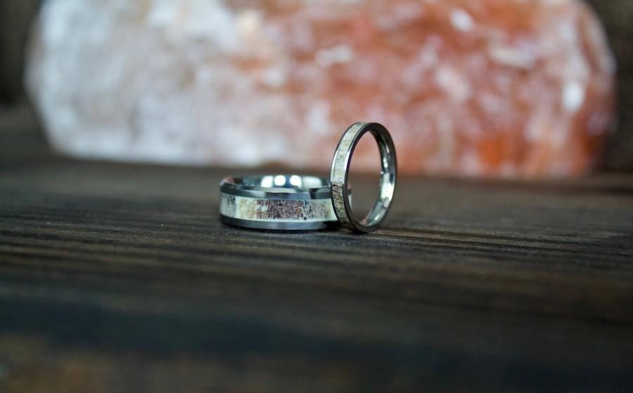 زفاف - Antler Ring, Couple Rings, Tungsten Carbide Ring, Mens Ring, Womens Ring, Wedding Band, Antler Rings, Antler Band, Antler Wedding Band