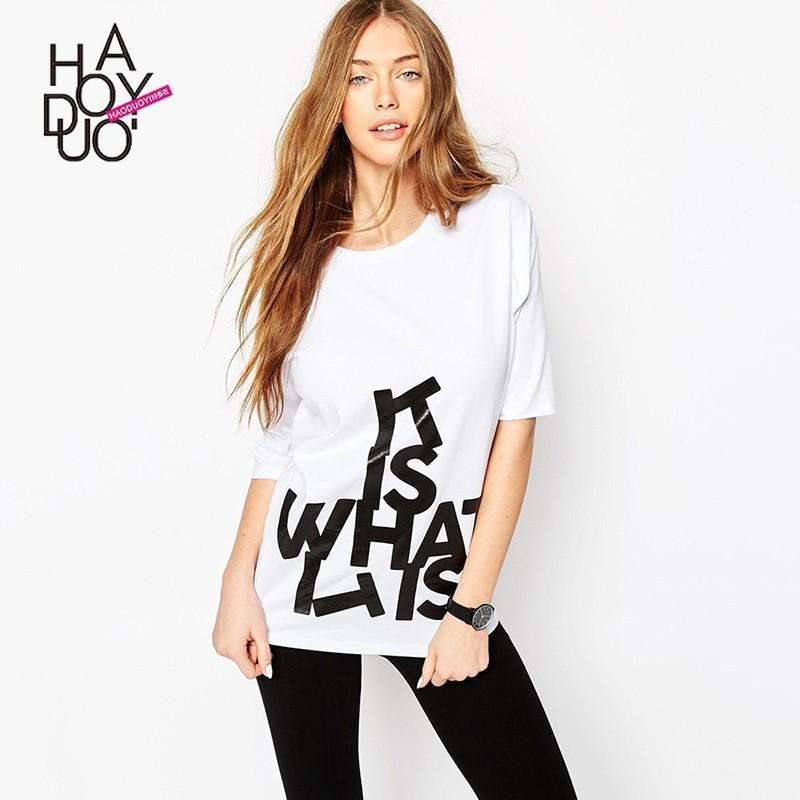 زفاف - Must-have Street Style Oversized Simple Printed Solid Color Alphabet Summer T-shirt - Bonny YZOZO Boutique Store