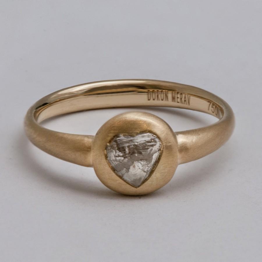 زفاف - Raw Diamond Ring, 18K Gold and  Rough Diamond engagement ring, Unique Engagement ring, rough diamond ring, raw diamond engagement ring