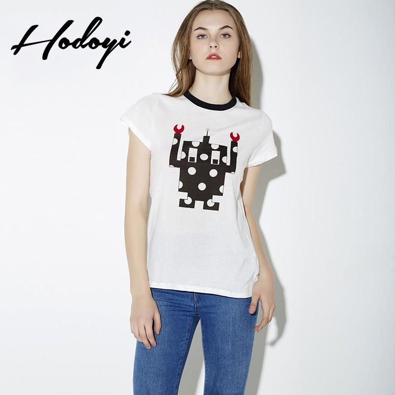 Свадьба - School Style Casual Oversized Sweet Printed Short Sleeves White T-shirt - Bonny YZOZO Boutique Store