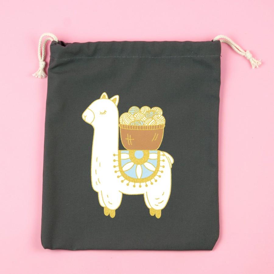 Wedding - Llama Knitting Bag 