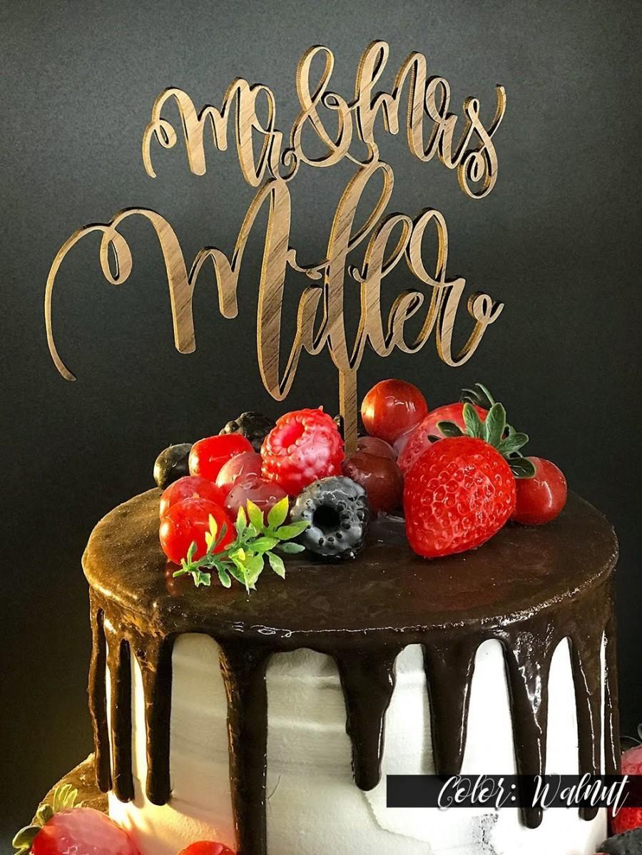 Свадьба - Personalized Wedding Cake Topper for Wedding Wooden Cake Topper Customized Rustic Wedding Cake Topper