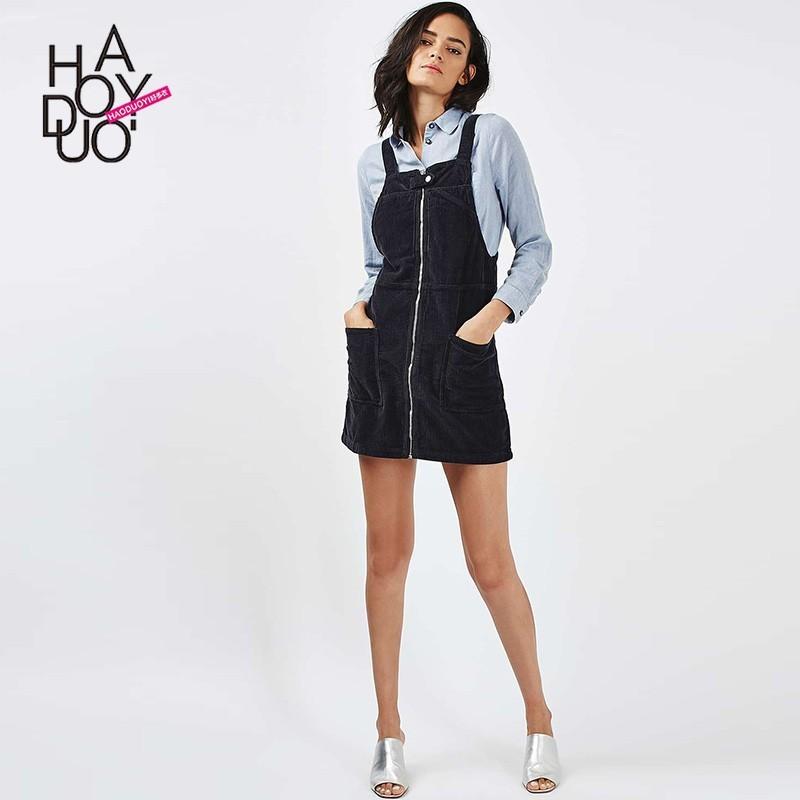 زفاف - School Style Vogue Sweet Buttons Zipper Up Summer Overall Dress - Bonny YZOZO Boutique Store