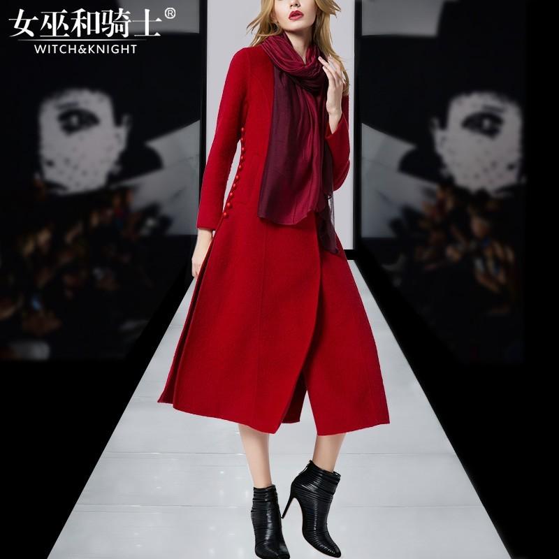 زفاف - Winter clothing women's new double-sided coat slim fashion v-neck long cashmere coat wool coat - Bonny YZOZO Boutique Store