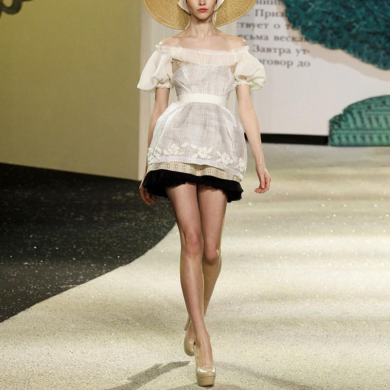 زفاف - Vogue Slimming Bishop Sleeves Bateau High Waisted Bud Shaped Dress Skirt - Bonny YZOZO Boutique Store