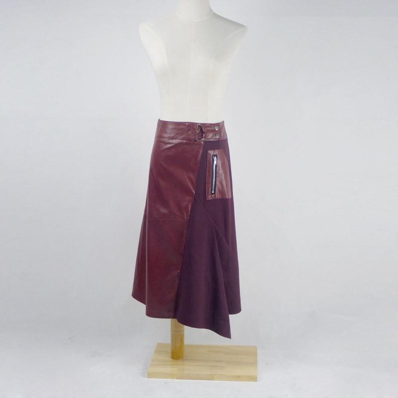 زفاف - Street Style Split Front Slimming Burgendy Trendy Delicate Skirt - Bonny YZOZO Boutique Store