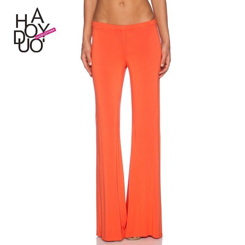 Mariage - Vogue Simple Low Rise Summer Casual Color Flare Trouser Wide Leg Pant Long Trouser - Bonny YZOZO Boutique Store