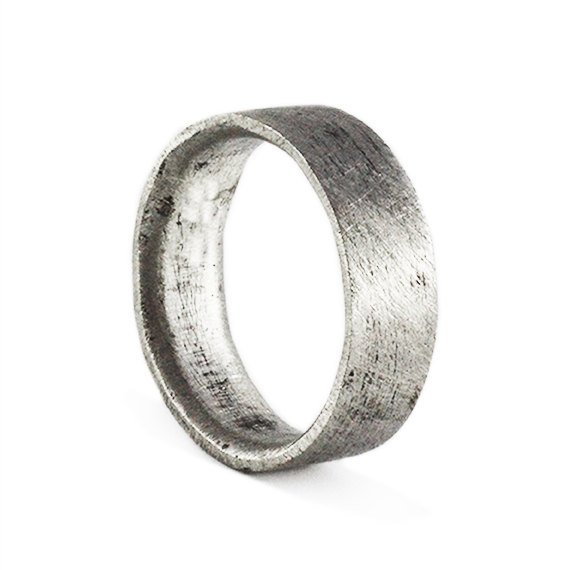 Mariage - IN STOCK Mens Wedding Band Brushed Silver Personalized Man Ring Jewelry