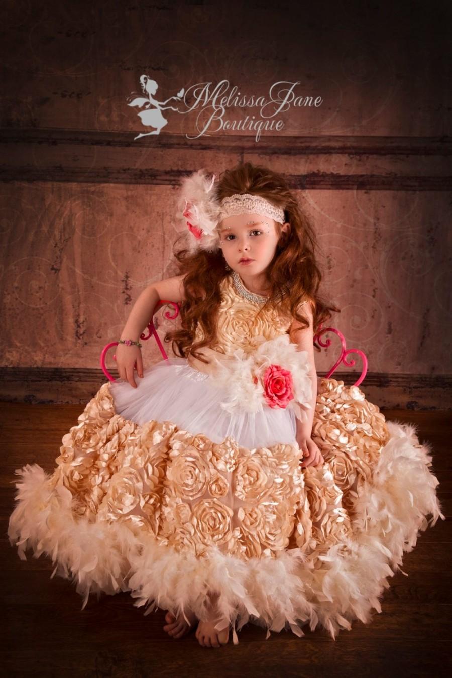 Hochzeit - Petal Roses Forever Flower Girl Dress
