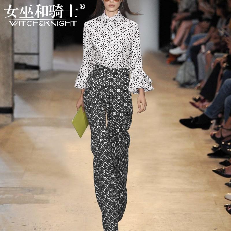 زفاف - Vogue Printed Slimming Casual Outfit Twinset Long Trouser Top - Bonny YZOZO Boutique Store