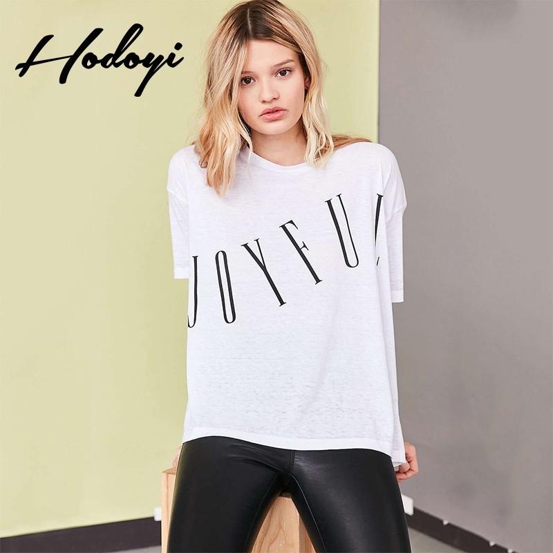 زفاف - Oversized Vogue Simple Printed Alphabet One Color Summer Short Sleeves T-shirt - Bonny YZOZO Boutique Store