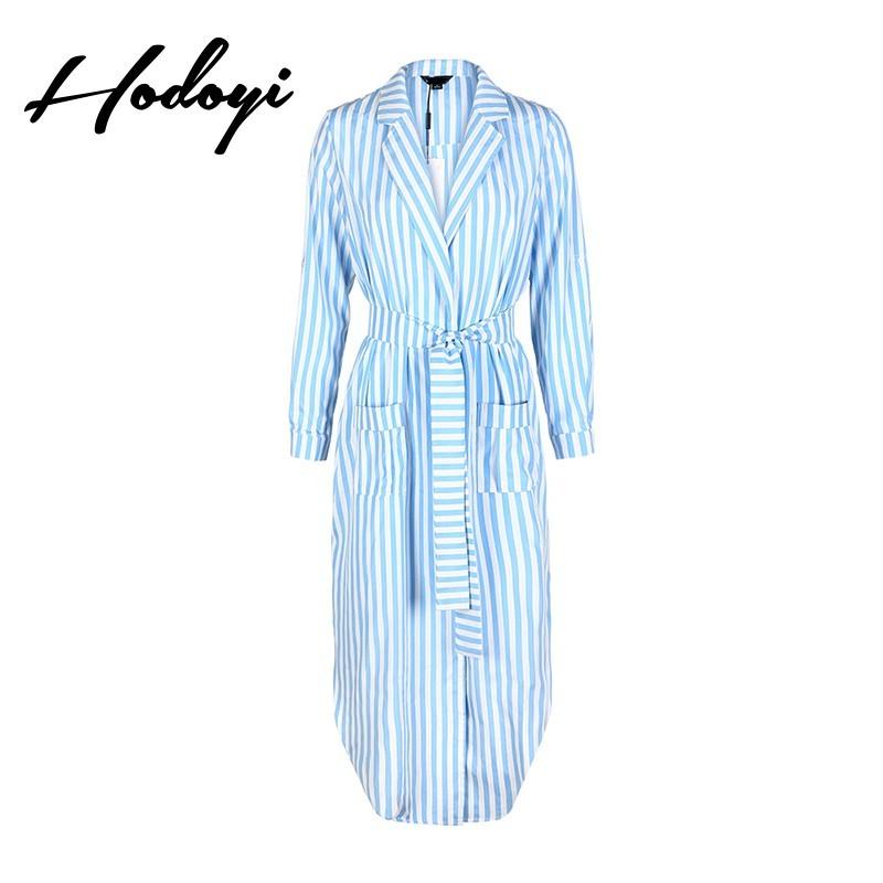 Mariage - Must-have Vogue Slimming Horizontal Stripped Summer Tie Dress - Bonny YZOZO Boutique Store