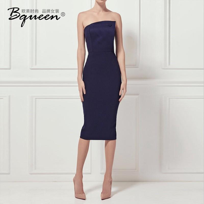 Wedding - 2017 Spring Summer new character a sense of Backless wrapped chest high waist open fork bandage dress women H3513 - Bonny YZOZO Boutique Store