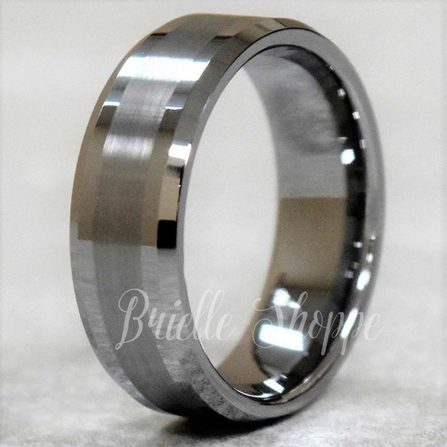 Hochzeit - Men's Tungsten Ring, Tungsten Ring, Men's Tungsten Band, Tungsten Wedding Ring, Men's Ring, Tungsten, Silver Men's Ring, Personalized Ring