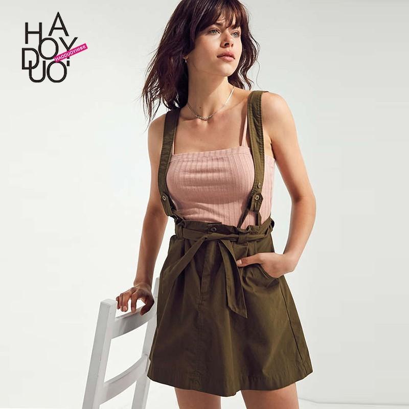 زفاف - School Style High Waisted One Color Summer Tie Skirt - Bonny YZOZO Boutique Store