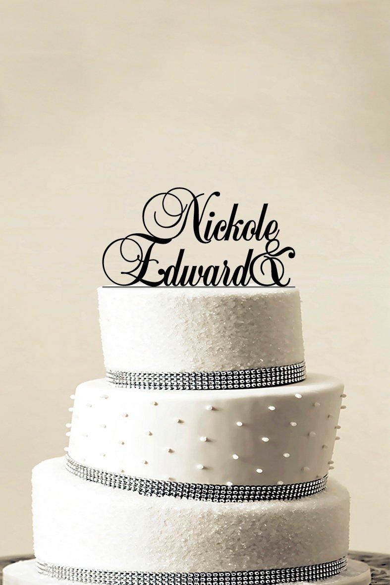 Hochzeit - Custom Wedding Cake Topper - Personalized Monogram Cake Topper - Mr and Mrs - Cake Decor - Bride and Groom