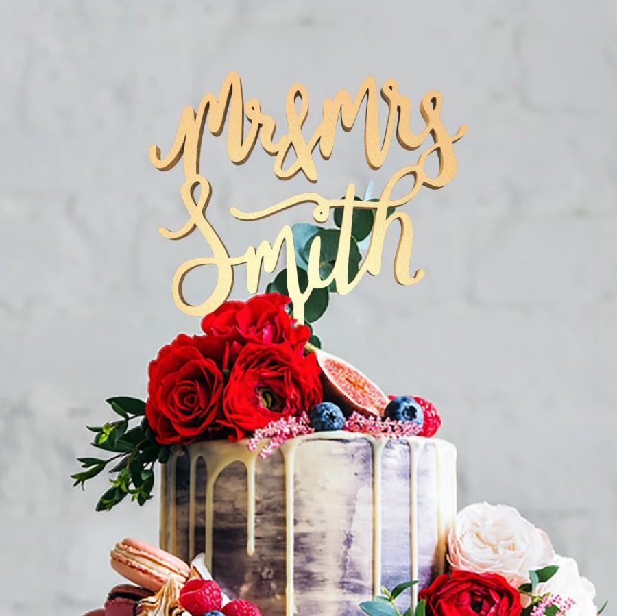 Wedding - Personalized Wedding Cake Topper, Mr Mrs Topper, Mr And Mrs Smith, Cake Topper, Wedding Cake Decoration, Personalized Cake, Cake Toppers