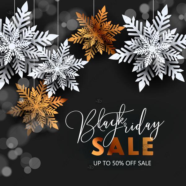 Mariage - Winter Sale Banner Poster Black Friday Sale Poster vector template birthday card