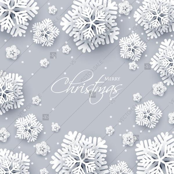 Свадьба - Christmas invitation with 3d paper cut origami snowflake anniversary invitation