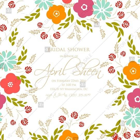 زفاف - Wedding card or invitation with abstract floral background