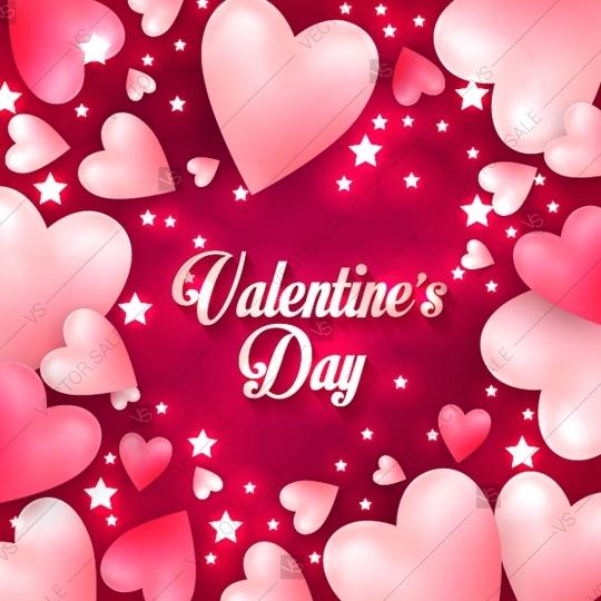 زفاف - Colorful Soft and Smooth Valentine Hearts Invitation Card