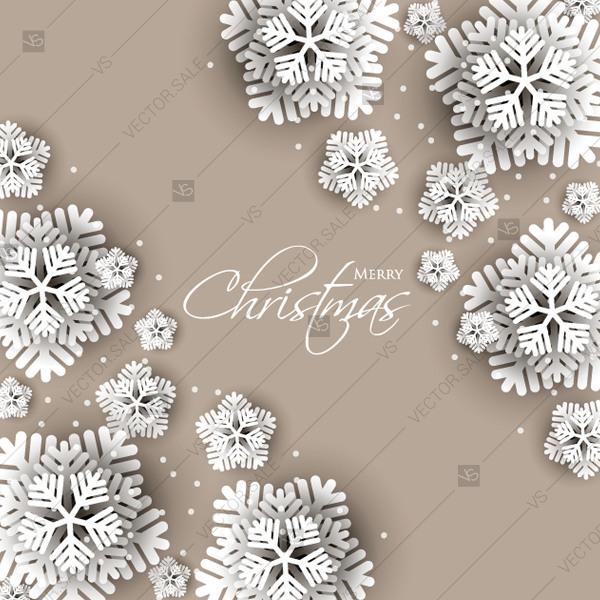 Wedding - Christmas snowflake background Vector illustration paper cut origami snowflake marriage invitation