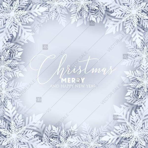 زفاف - White Origami Paper cut snowflake Gray background Merry Christmas Greetings card birthday card