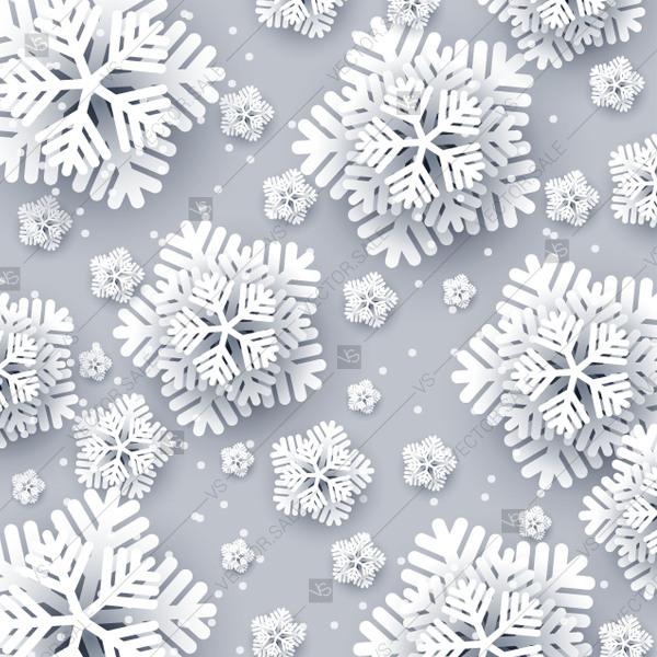زفاف - Christmas invitation with 3d paper cut origami snowflake floral design