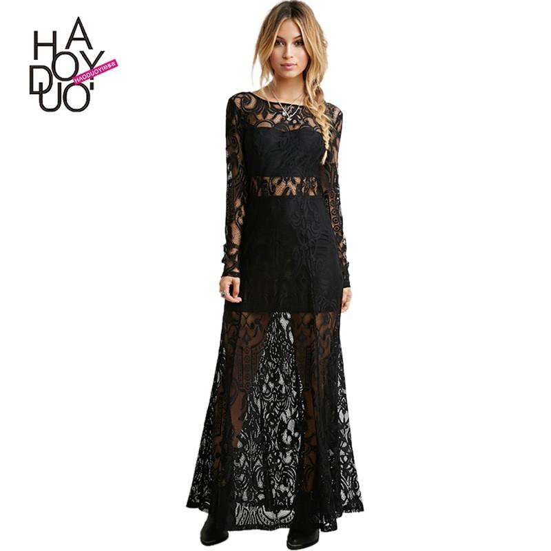زفاف - Sexy Open Back Hollow Out Low Cut Lace Formal Wear Dress - Bonny YZOZO Boutique Store
