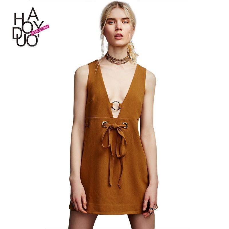 Mariage - Vogue Sexy Open Back Low Cut Sleeveless Summer Tie Dress - Bonny YZOZO Boutique Store