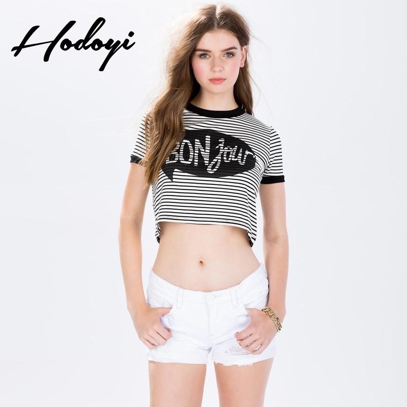 Wedding - Summer 2017 new Womenswear fashion sexy navel-baring letters printed short sleeve t-shirt - Bonny YZOZO Boutique Store
