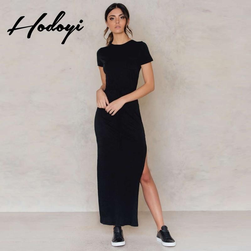 Mariage - Vogue Split Summer Tie Casual Short Sleeves Dress - Bonny YZOZO Boutique Store