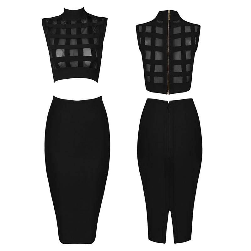 Mariage - 2015 new slim sleeveless mesh temperament perspective split after coat   skirt H1356-1 - Bonny YZOZO Boutique Store