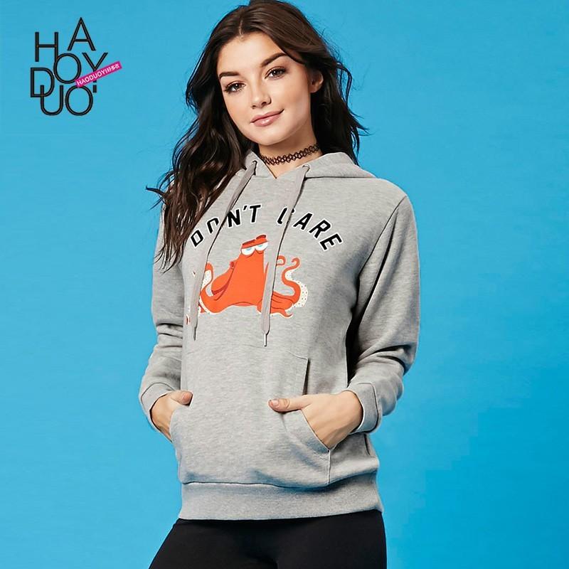 زفاف - Fall 2017 women new fashion style cartoon letters print sweater - Bonny YZOZO Boutique Store