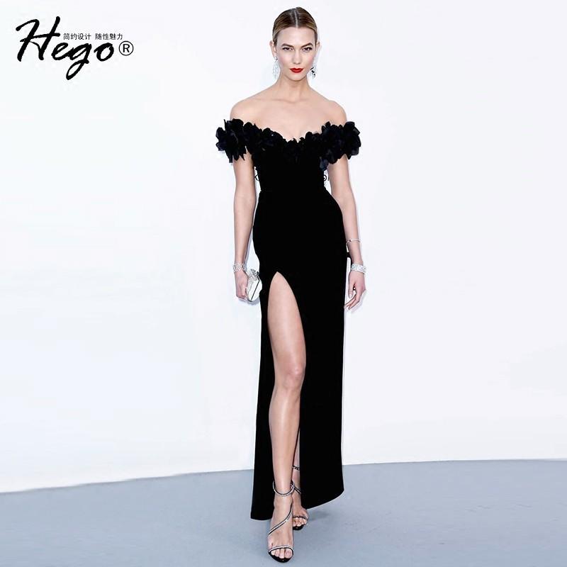 Mariage - Elegant Sexy Split Bateau Off-the-Shoulder Formal Wear Dress - Bonny YZOZO Boutique Store