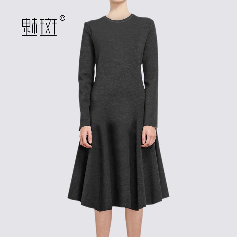 Wedding - 2017 new ladies black long sleeve dresses, long at the end of the spring and autumn temperament - Bonny YZOZO Boutique Store
