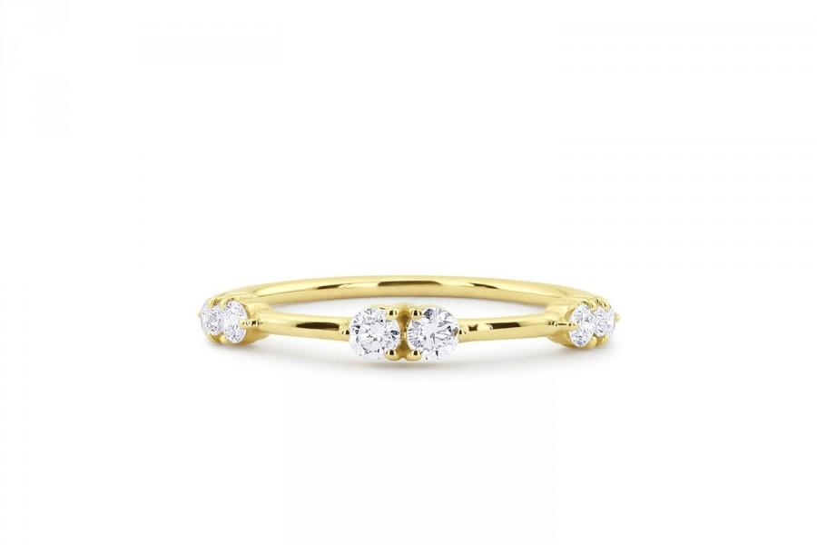 زفاف - Unique Diamond Wedding Ring in 14k Gold / Rose Gold Wedding Band / Stackable Diamond Ring / Promise Ring / Stacking Ring / Labor Day Sale