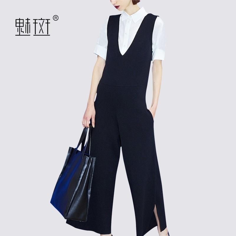 Mariage - Vogue Attractive Slimming Summer Outfit Twinset Blouse Wide Leg Pant - Bonny YZOZO Boutique Store